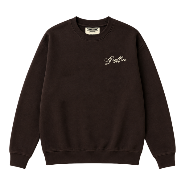 Brown Gryffin Script Pullover