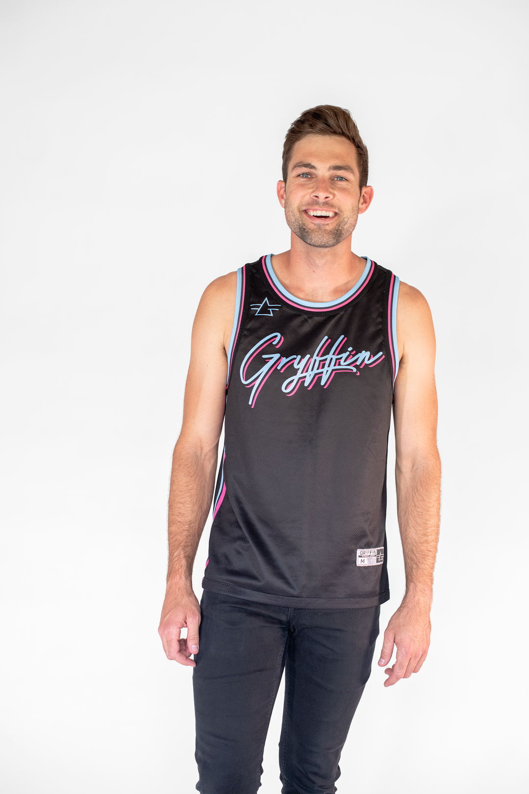 2020 Reversible Basketball Jersey - Side A: Black // Side B: Baby Blue Tie Dye