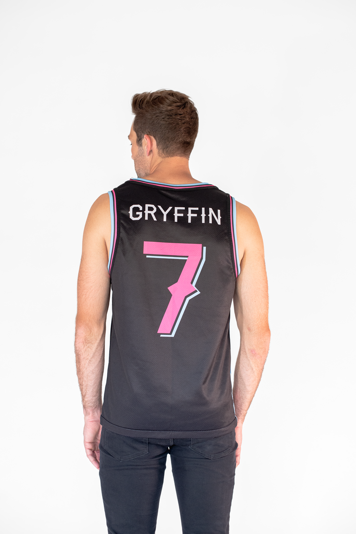 2020 Reversible Basketball Jersey - Side A: Black // Side B: Baby Blue Tie Dye